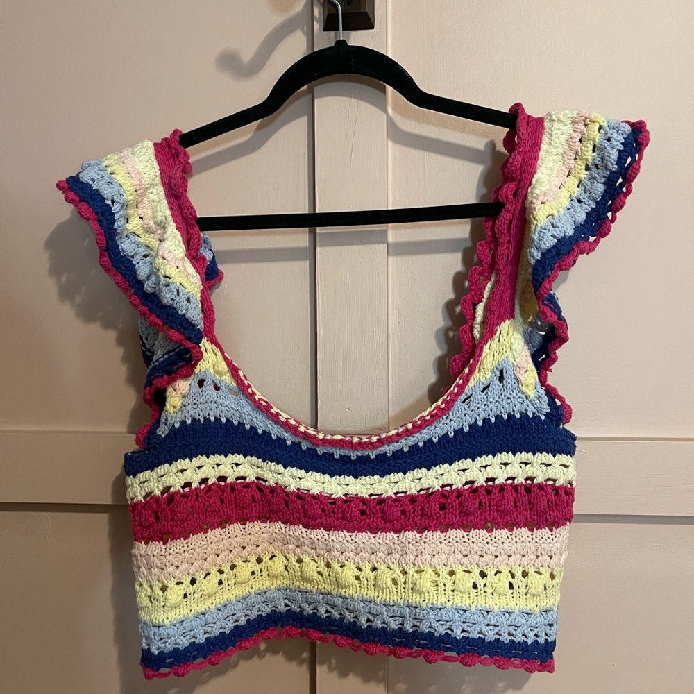 Colorful Striped Crochet Top